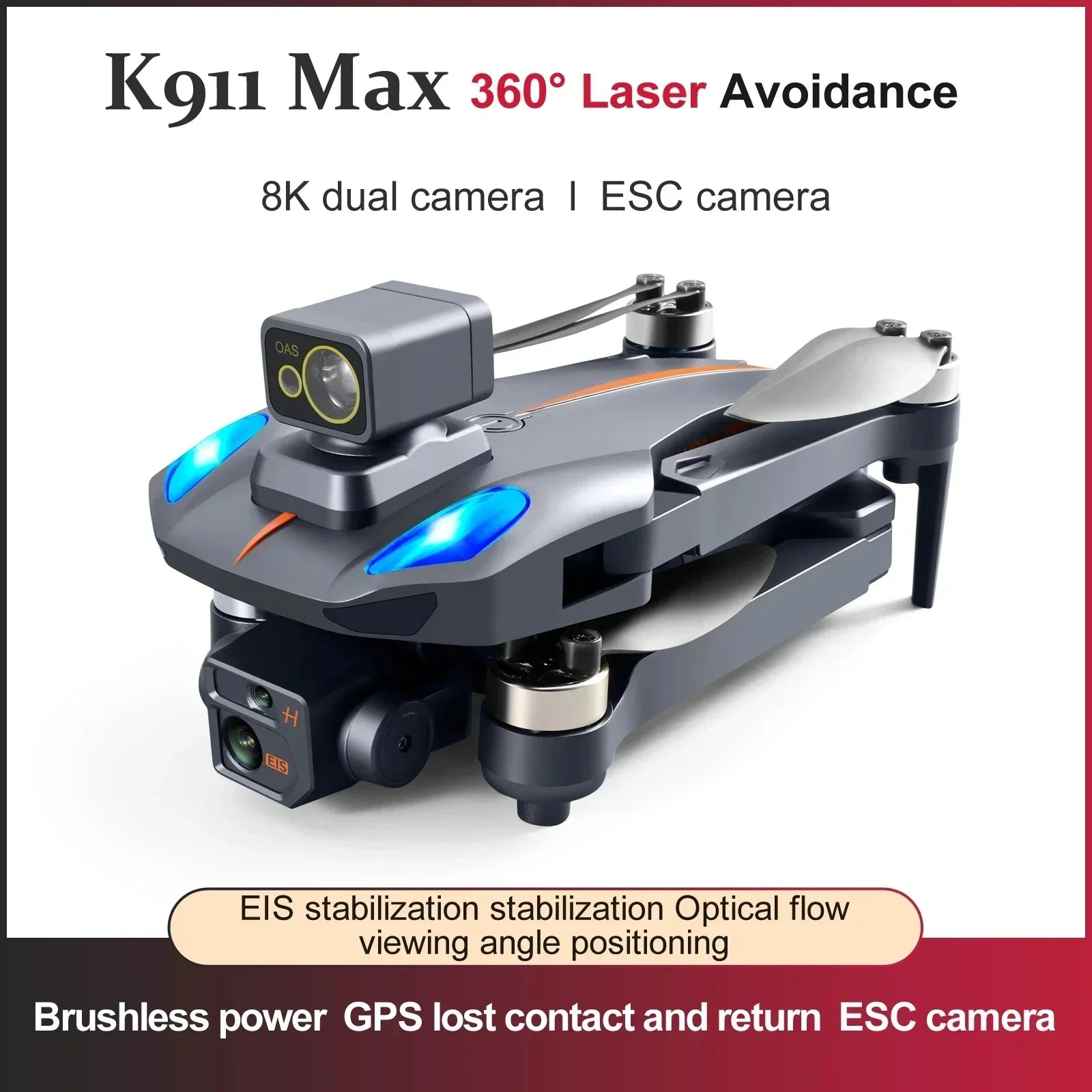 K911 MAX GPS RC Drone 8K Professional Dual HD Camera FPV 1200Km Aerial Photography Brushless Motor Foldable Quadcopter Toy
