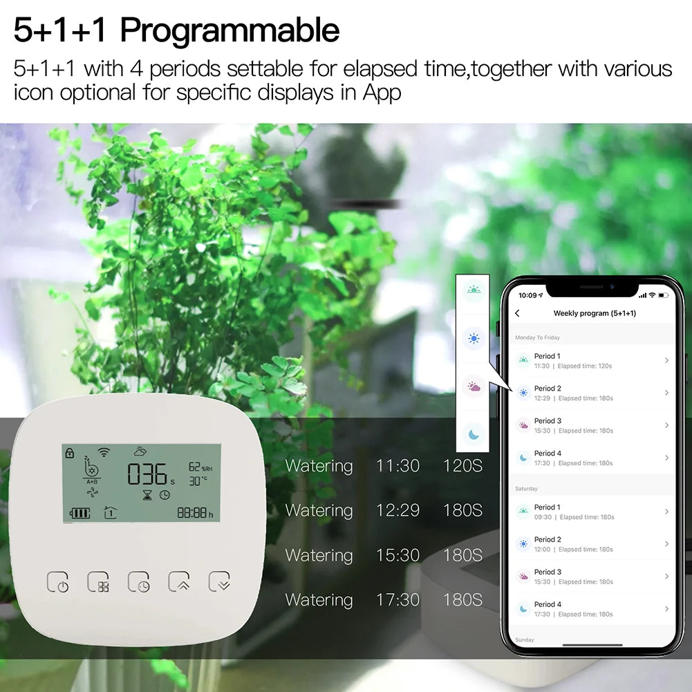 WiFi Smart Watering Machine Automatic Micro-drip Plants Controller System Garden Irrigation USB Chargable Work With Alexa Google