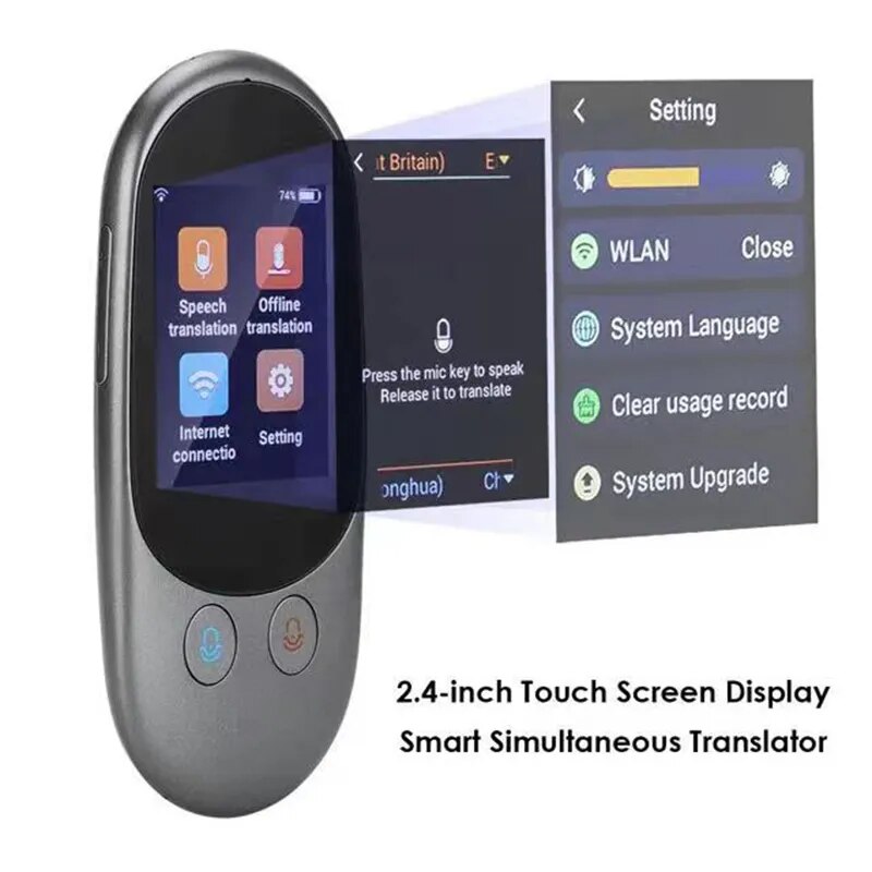 Smart Instant Voice Offline Portable Multi-language Translation Photo Scanning Camera Translator With 2.4 Inch Touch Screen