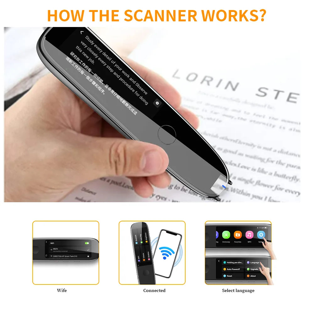 Scan Reader Pen X2/X3 Translatorand Reading Pen for Dyslexia Autism Smart Voice Scan Translator Pen 112 languages translation