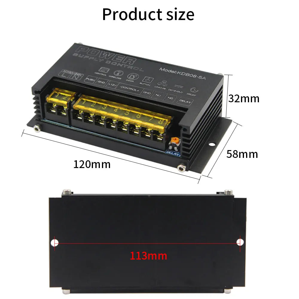 12V Relay Switch Power Supply special for Electronic Access Control System PUSH COM GND 5A 100~245V Voltage Converter Regulator