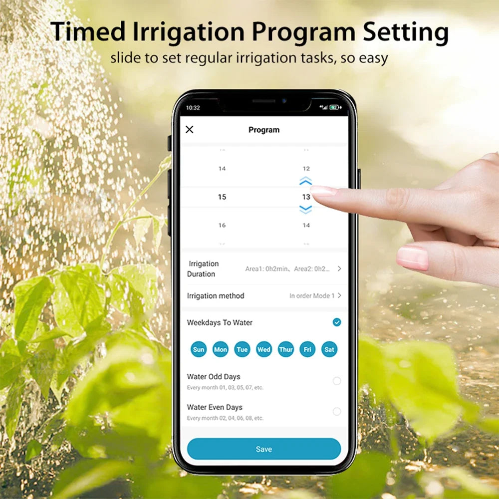 2.4G/5G Tuya WIFI Sprinkler Controller Support 16 Zones Water Timer Garden Irrigation Automatic Irrigation Watering System
