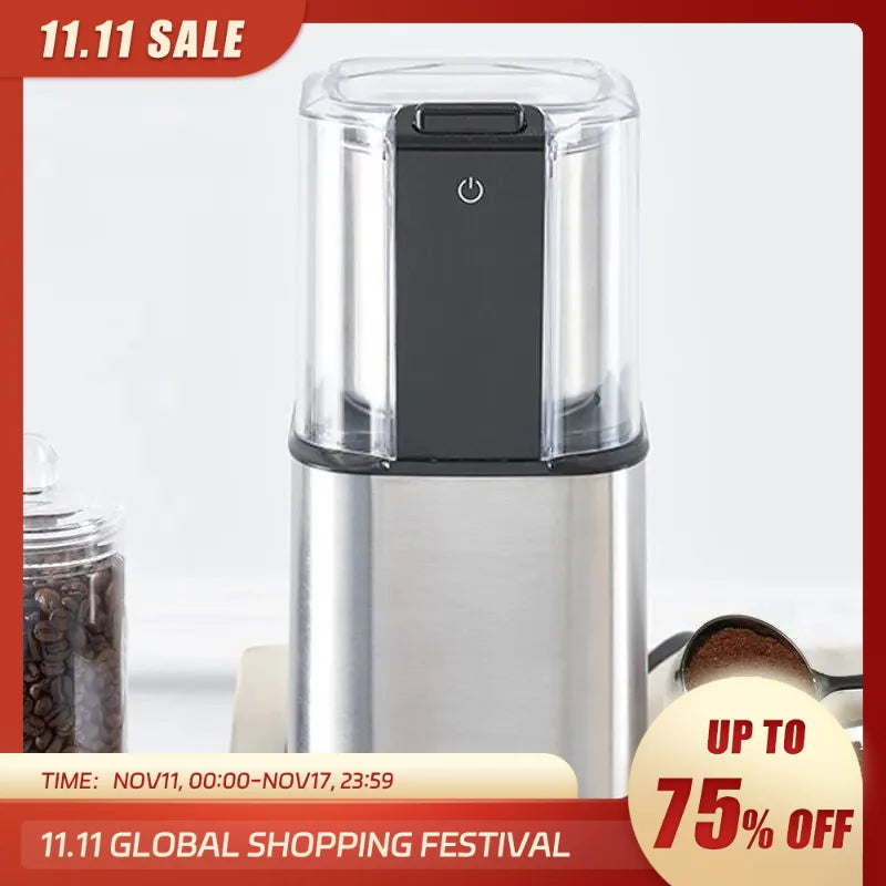 220V Mini Electric Coffee Grinder Cafe Grass Nuts Herbs Grains Pepper Tobacco Spice Multifunction Grinding Machine 200W Grinders