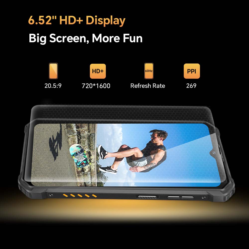 Oukitel WP23 Rugged Cell phones Android 13 10600mAh Smartphone 4GB 64GB 6.52" HD+Display Mobile Phone 13MP Rear Camera NFC