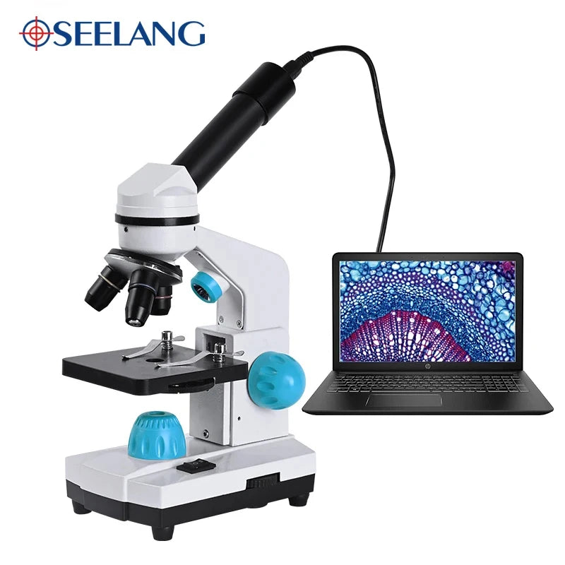 Zoom 2000x Biological HD Microscope +13PCS Accessories+ Electronic Eyepiece Monocular Student  laboratory Lab education LED USB