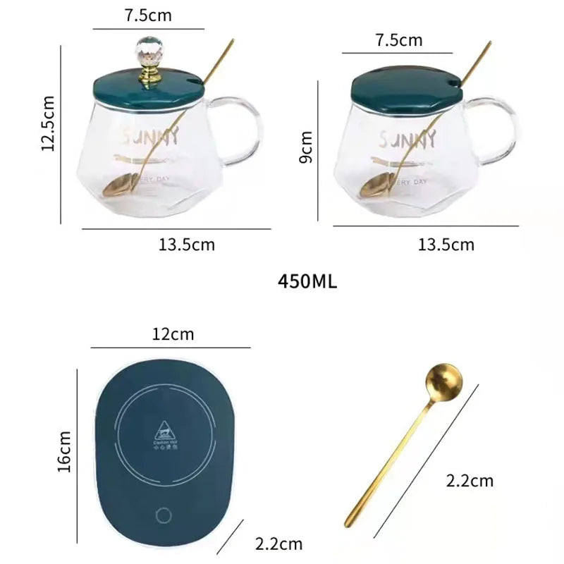 Electric G-Sensor Cup Heater Mug Warmer Mat 55°C Smart Thermostatic Cup Coaster Tea Coffee Milk Heating Dish Pad 220V
