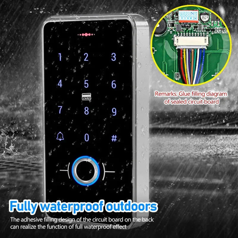Fingerprint Door Access Control System Kit IP68 Waterproof Outdoor RFID Access Control Keyboard Electric Magnetic Lock