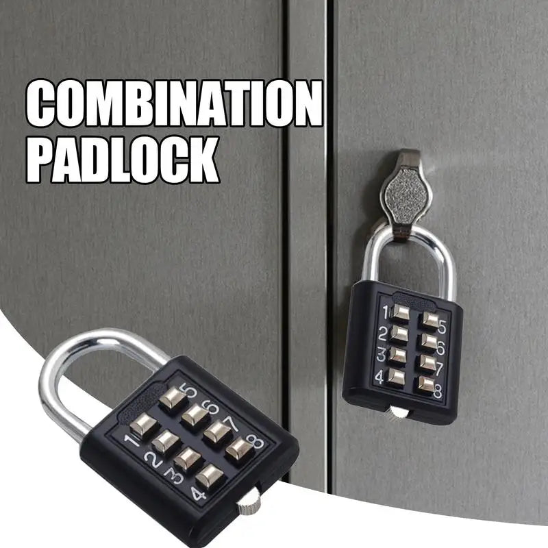 Number Lock For Lockers Small Combination Lock 8/10 Digits Outdoor Digital Code Padlock Button Combination Security Padlock