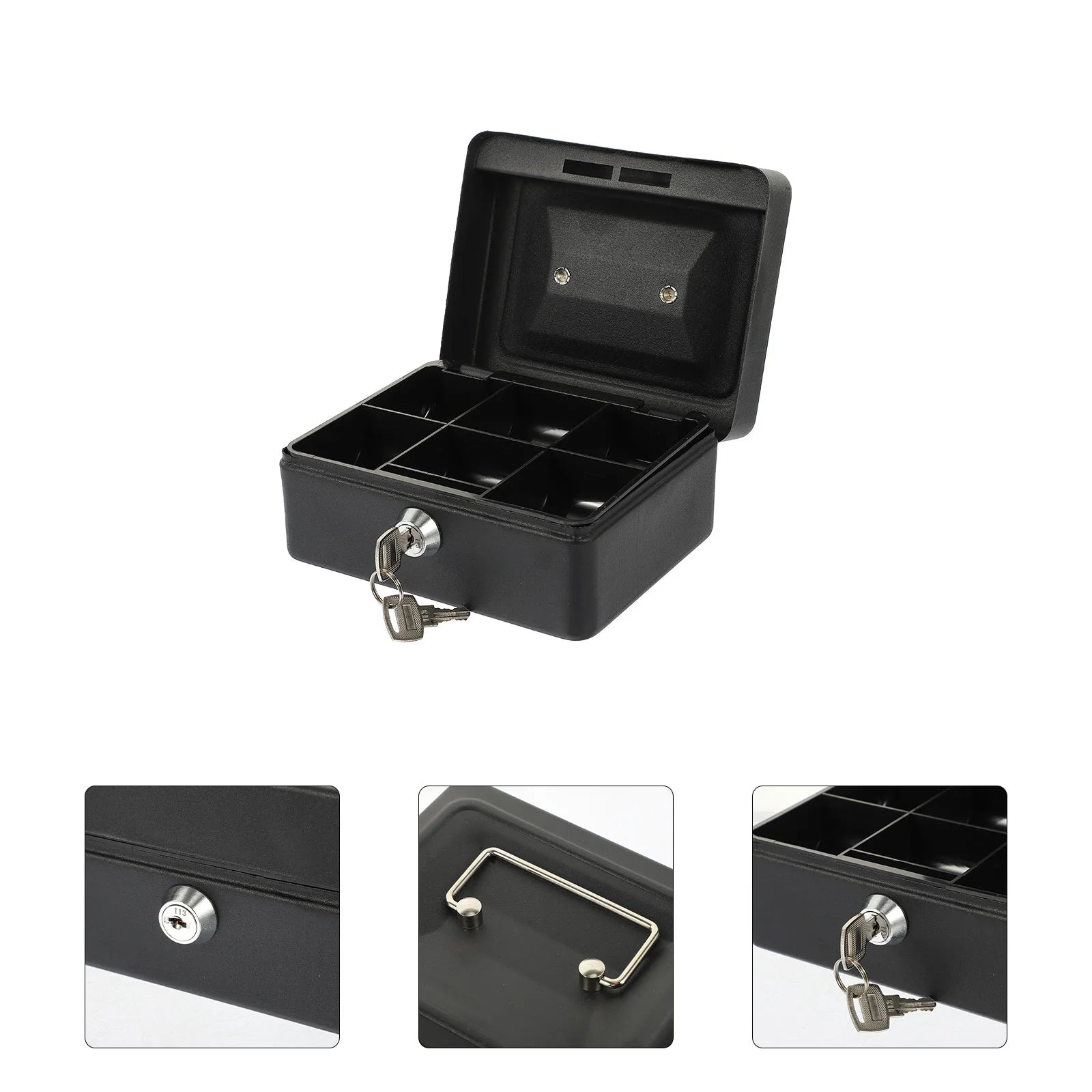 Locking Large Cash Box Small Safe Lock Box Small Storage Holder Case for
