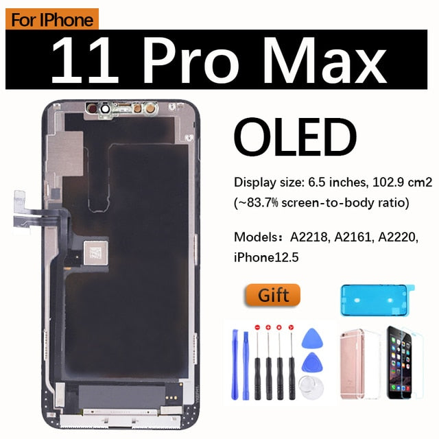 OLED Display For iPhone X XR XS 11 12 11 pro Max TFT Screen Replacement For iphone xs max 11 pro LCD Display,3D Touch True Tone