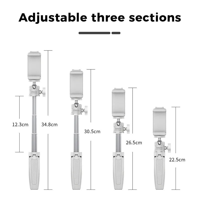 Ulanzi MT-08 Mini Smartphone DSLR Tripod for Sony ZV1 Canon M50 Cold Shoe Tripod Mount for LED Light Microphone Vlog Tripod Kit