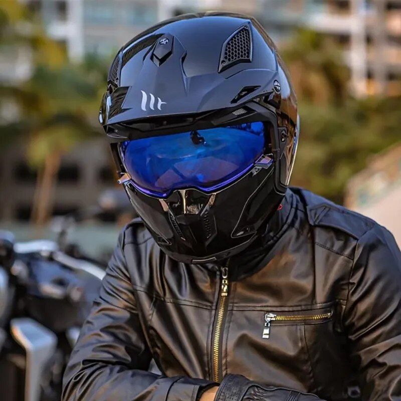 MT Retro Helmet Motorcycle Full Helmet Men Women Summer Locomotive Four Seasons Rally Demolition Combination Helmets