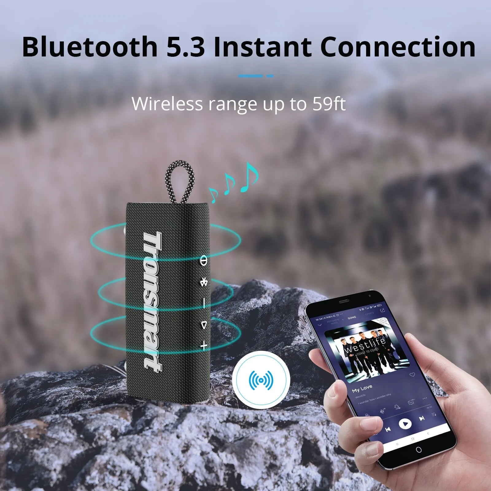 Tronsmart TripPortable Speaker Dual-Driver Speaker with Bluetooth 5.3, IPX7 Waterproof, True Wireless Stereo for Outdoor