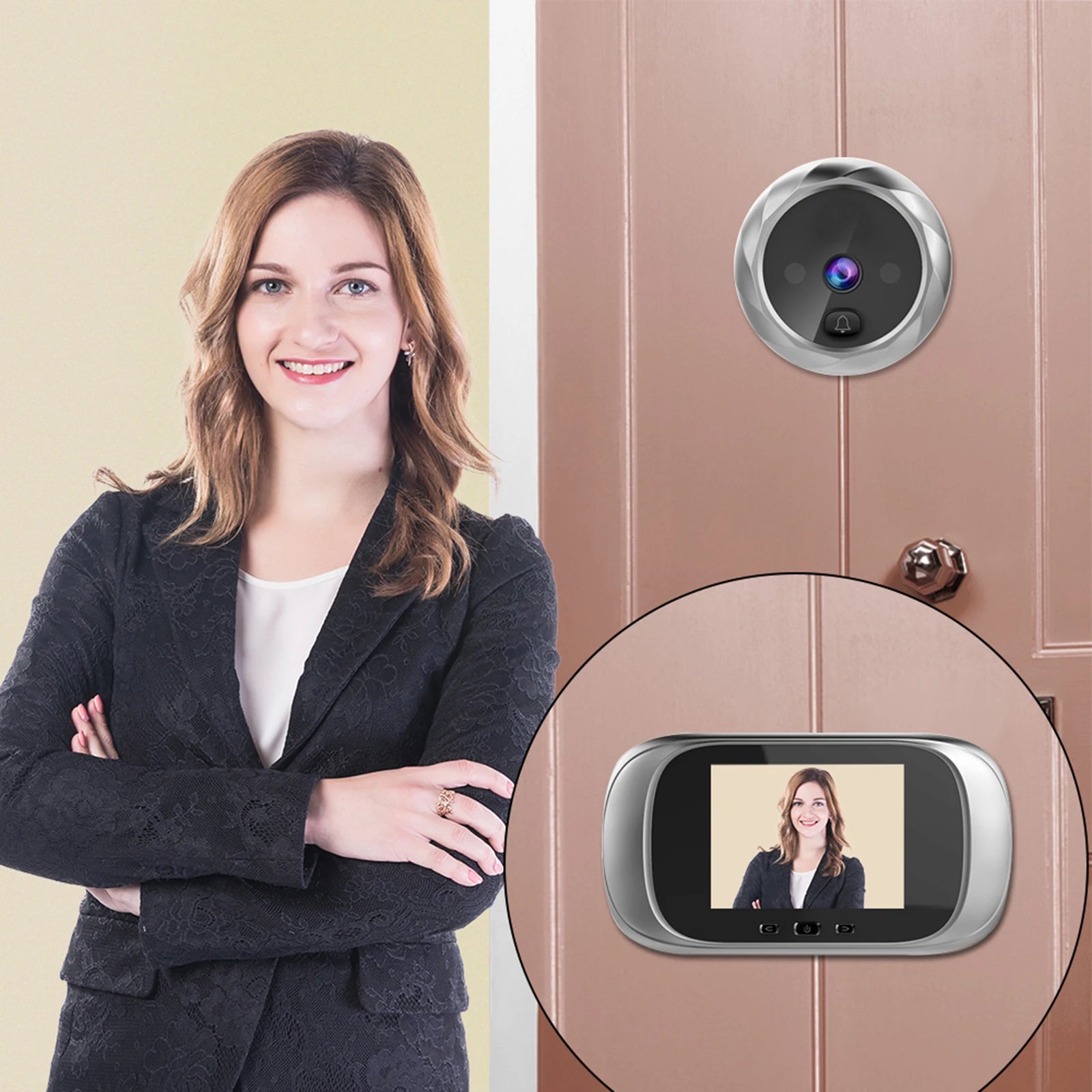 Digital Door Viewer Peephole Door Camera Doorbell 2.8-inch Night Vision Photo Shooting Digital Door Monitoring for Home Security