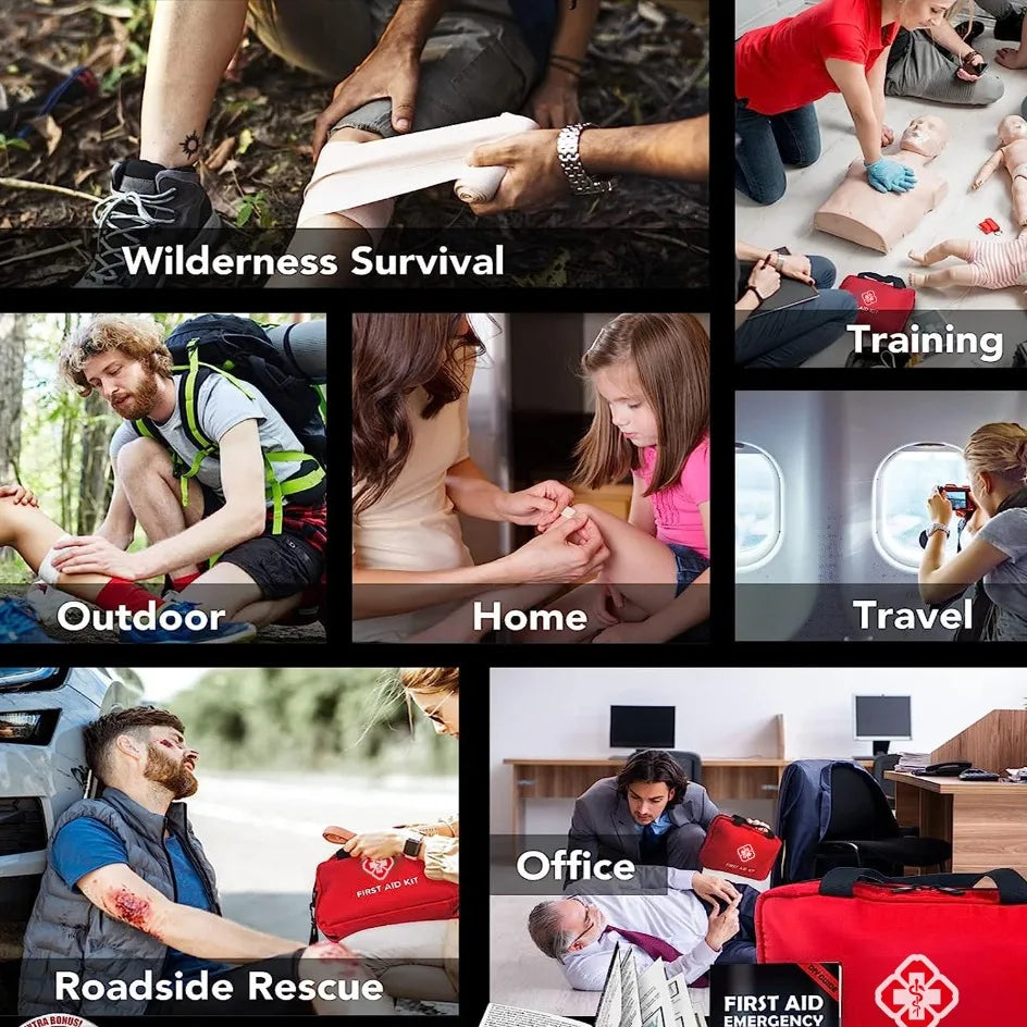 First Aid Kit 180 Piece All-Purpose Tactical  Emergency Kit  In The Car Military Acessories Survival Kits Camping Medical Bag