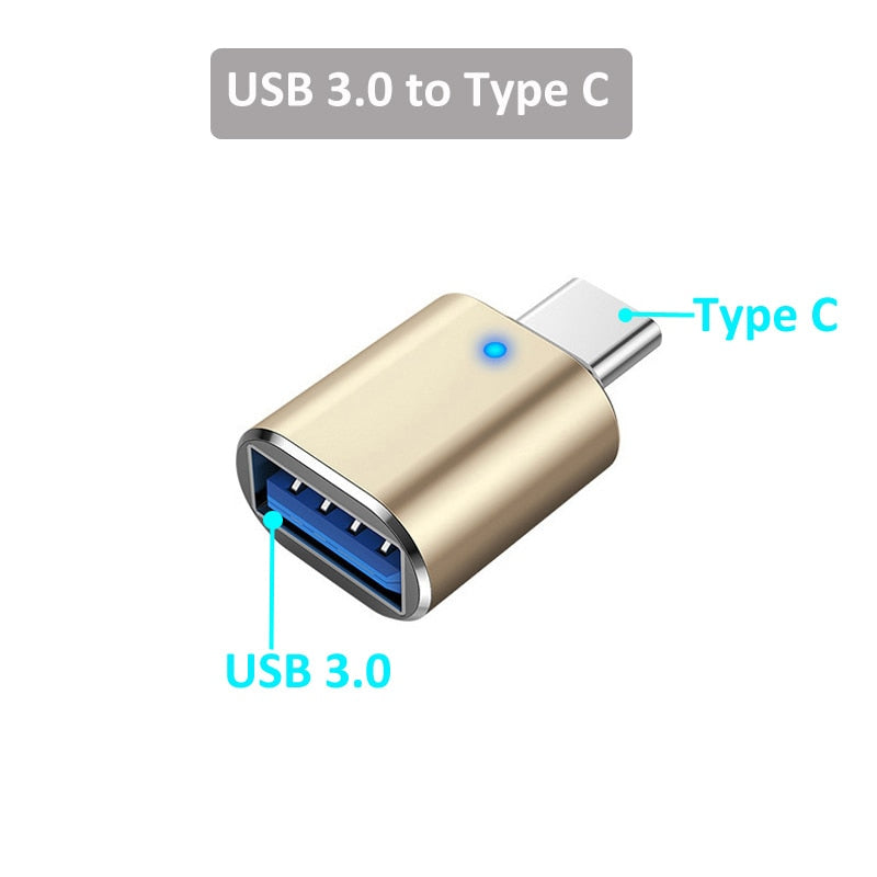 OTG Adapter Type C to USB3.0 Connector USB A to USB C Adapter Male to Female Converter for Laptop Mobile Phone Data Transfer