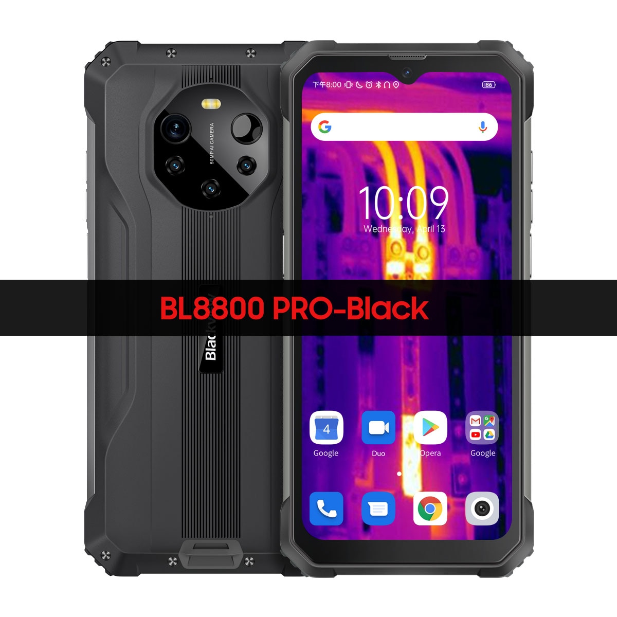 Blackview BL8800 Night Vision & BL8800 Pro 5G Rugged Phone Thermal Imaging Camera FLIR® Smartphone 6.58" 8GB+128GB Cell Phone