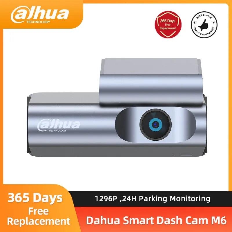 Dahua M6 Dash Camera 1296P WiFi 139° Angle Car Recorder Crash Latch AI Voice Control Night Vision 360° Rotating Lens Dashcam