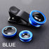 3in1 Fisheye Wide Angle Micro Camera Lens for IPhone Xiaomi Redmi 3IN1 Zoom Fish Eye Len on Smartphone Lenses with Phone Clip