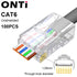ONTi RJ45 Pass Through Crimper Tool and Rj45 Connector, Ethernet Crimper Crimping Tool Wire Stripper Cutter for Cat6a Cat5