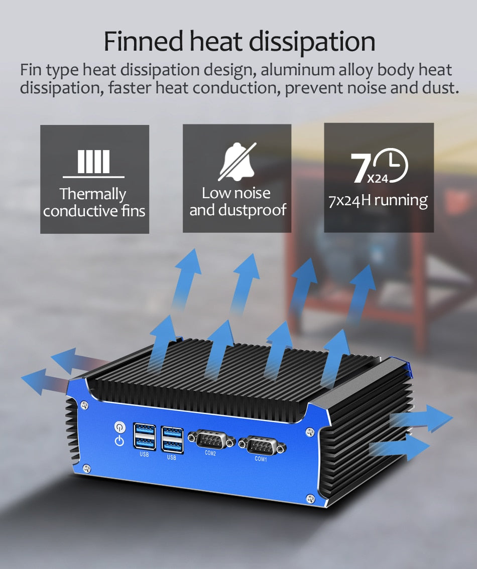 Mini PC Fanless Dual LAN Core i5 5200U i3 5005U Celeron 2955U 2*COM DDR3L PC WIFI Windows Linux Ubuntu Industrial Mini Computer