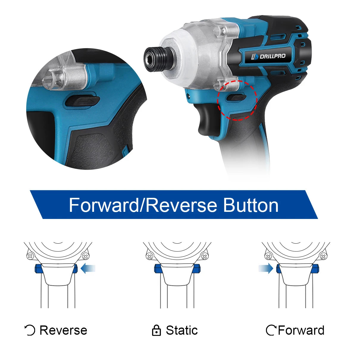 Drillpro 18V Electric Screwdriver 520N.m Brushless Cordless Screwdriver Impact Drill Impact Driver For Makita Battery