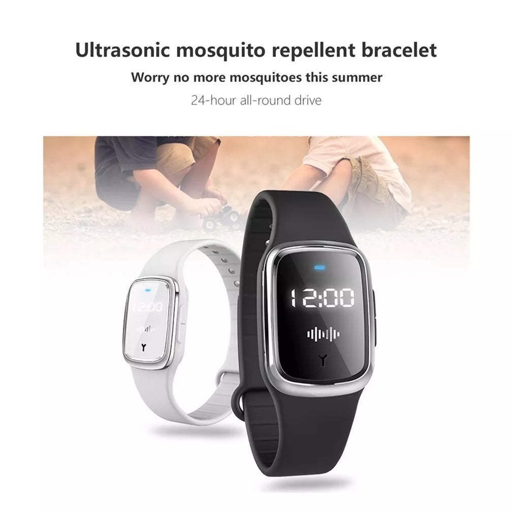 M2 Outdoor Portable Ultrasonic Mosquito Repellent Pest Insect Repellent Wrist Watch Anti-mosquito Watch Electronic Clock
