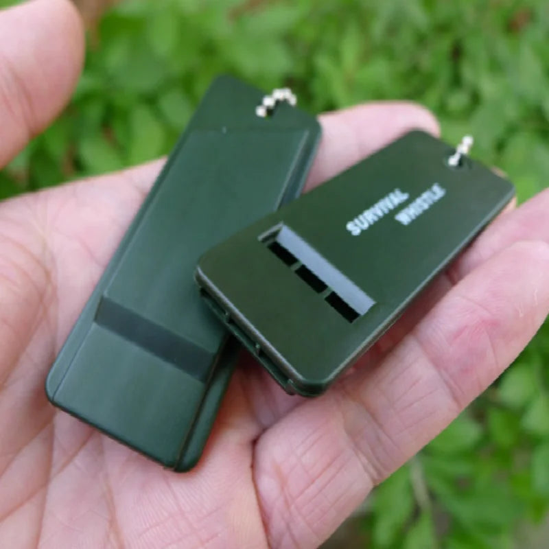 2Pcs/set Survival Whistle First Aid Kits Outdoor Emergency Whistling Signal Rescue Camping Hiking Outdoor Referee Multi-audio