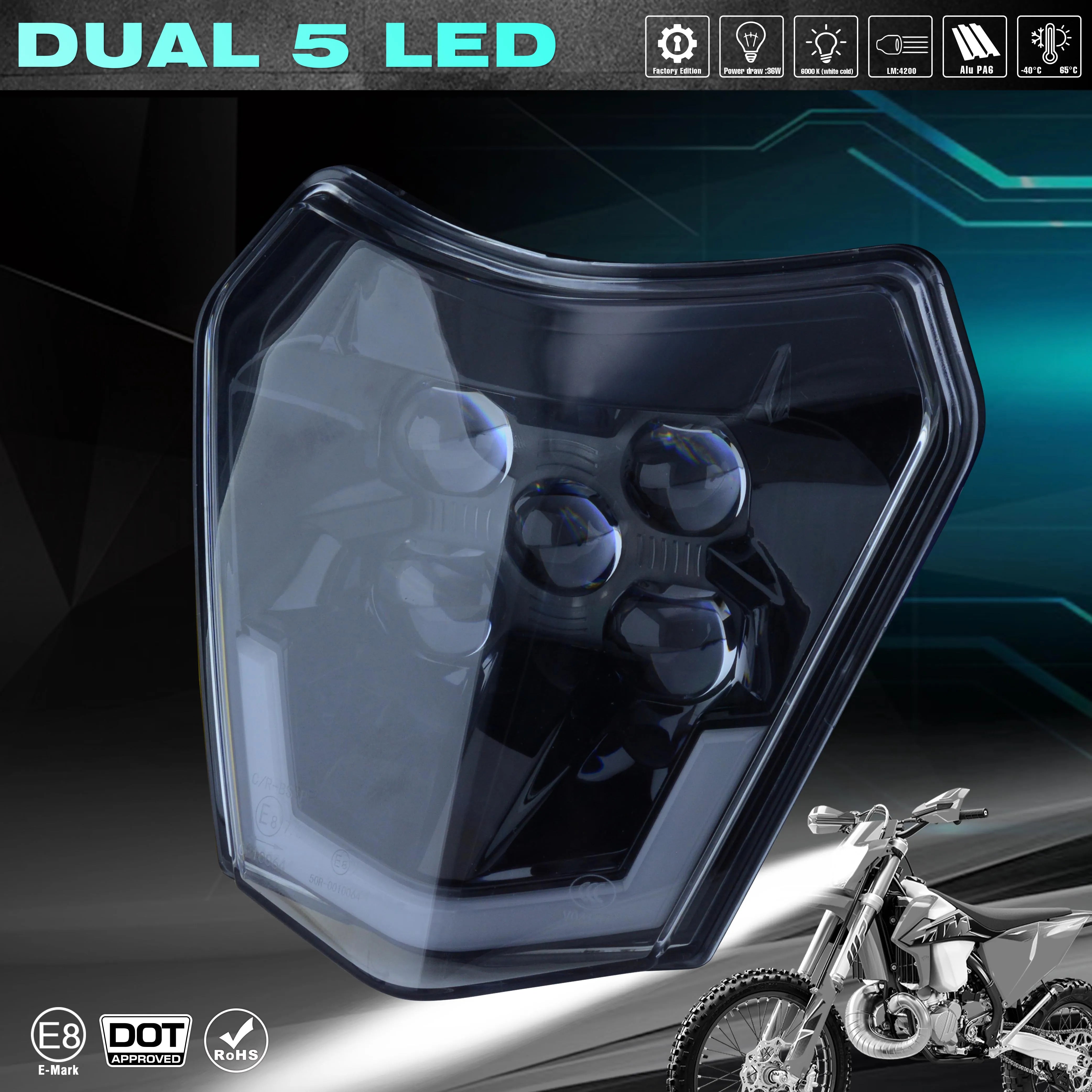 MCHMFG Motorcycle New Headlight Headlamp For KTM  FOR KTM EXC EXCF SX SXF XC XCF XCW XCFW 125 150 250 300 350 450 530