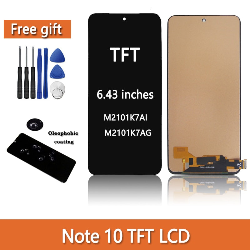 Super AMOLED For Xiaomi Redmi Note 10 M2101K7AI M2101K7AG LCD Display Touch Panel Screen Digitizer For Redmi Note 10S Note10S