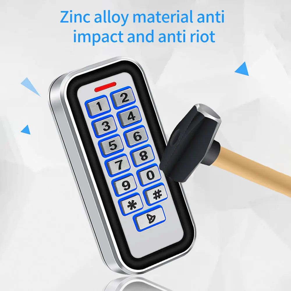 2000User Zinc Metal Outdoor Waterproof Access Control Keypad RFID Keyboard 125KHz Card Reader Controller Wiegand26 with Doorbell