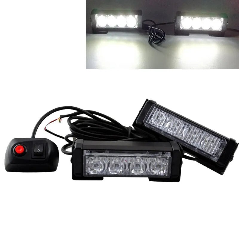 2 in 1 Universal Motorcycle LED red/blue Flashing lamp Police Motos Styling Led Signal light Safety Warning Indicator lights