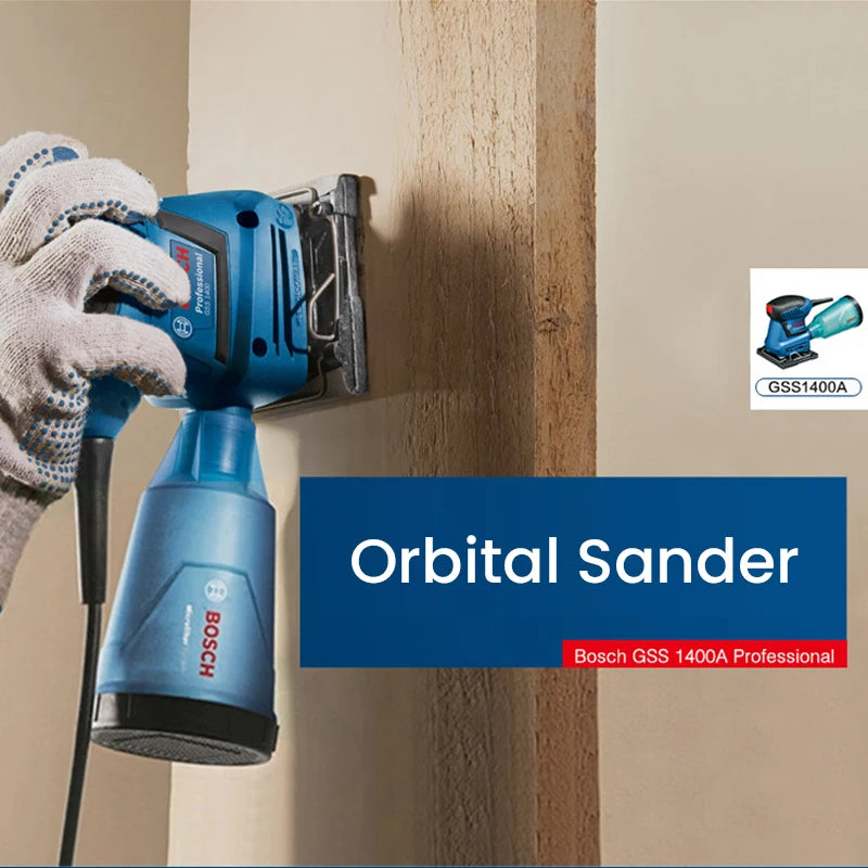 Bosch Professional Electric Orbital Sander Woodworking Polished Grinding Polishing Flat Sanding Machine Power Tools 180W