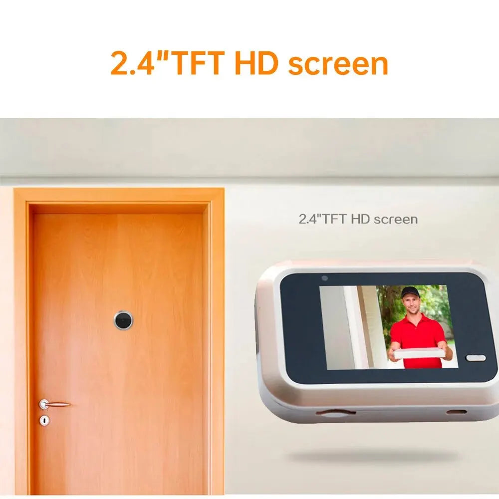 2.4 Inch Doorbell Peephole Viewer Digital Door Camera 120° LCD HD Pixels Cat Eye Door Bell Outdoor Smart Home Security Monitor