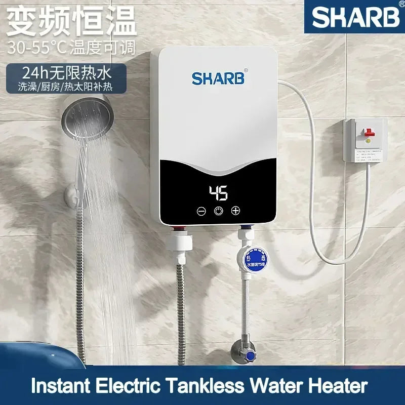 Instant Tankless Water Heater for Bathroom, 5.5kw Electric Instant Hot Water Heater with Self-modulating,Overheating Protection