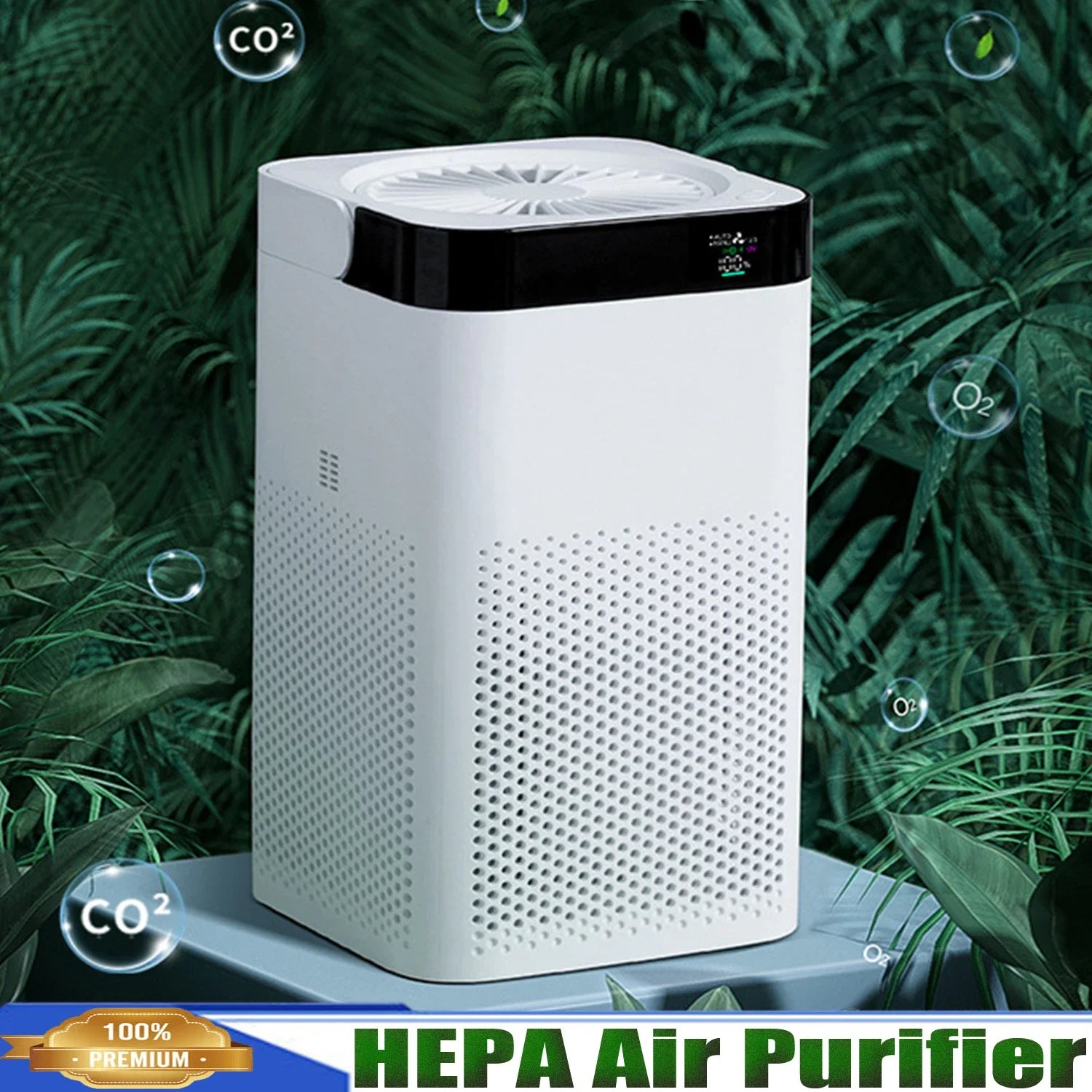 Air Purifier,Negative Ion UV Generator,Smart Air Detection,Sterilization HEPA Filter for Home,Smoke,Allergen,Formaldehyde Remove