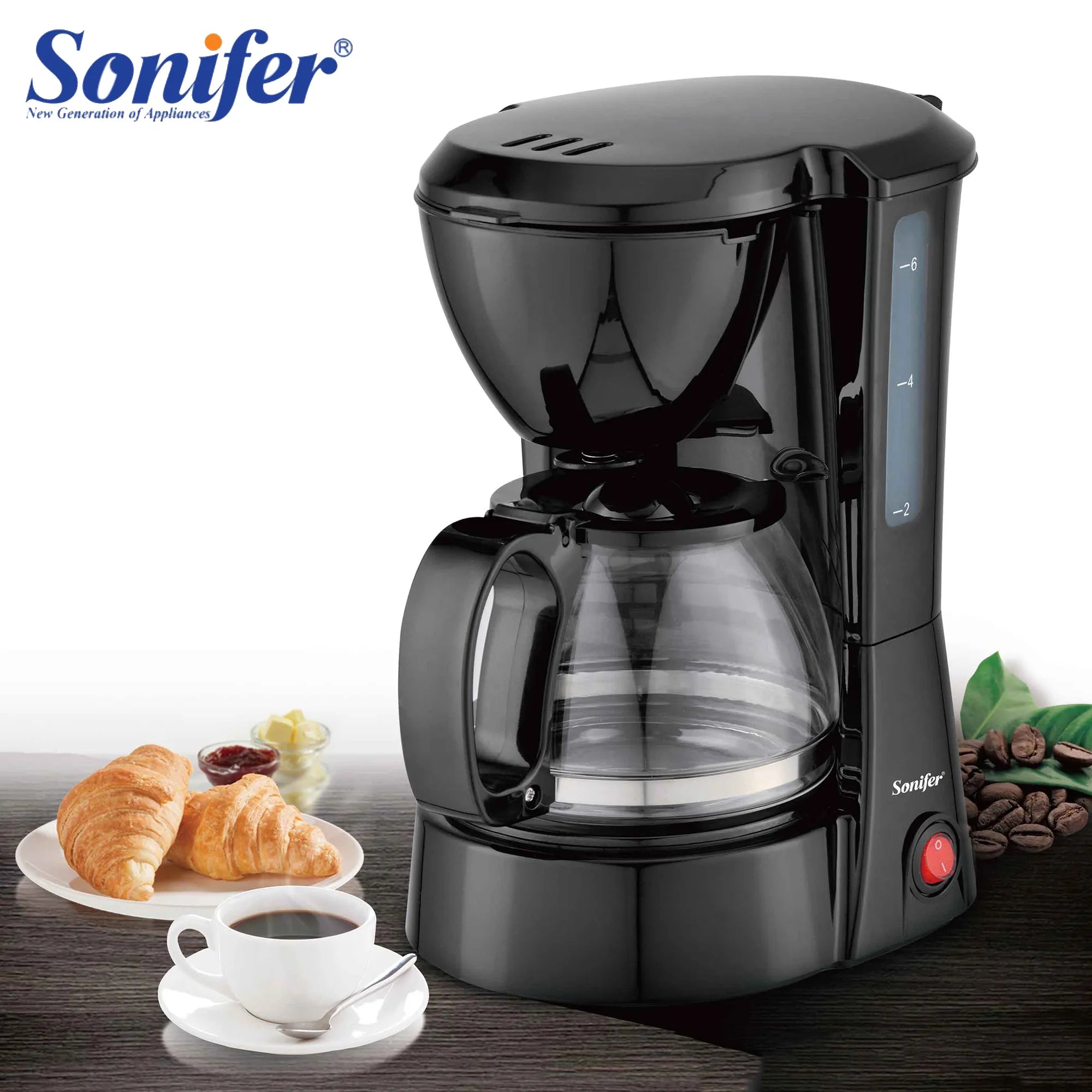 Electric Drip Coffee Maker 650W Household Coffee Machine 6 Cup Tea Coffee Pot Milk Coffee Maker for Gift 220V Sonifer
