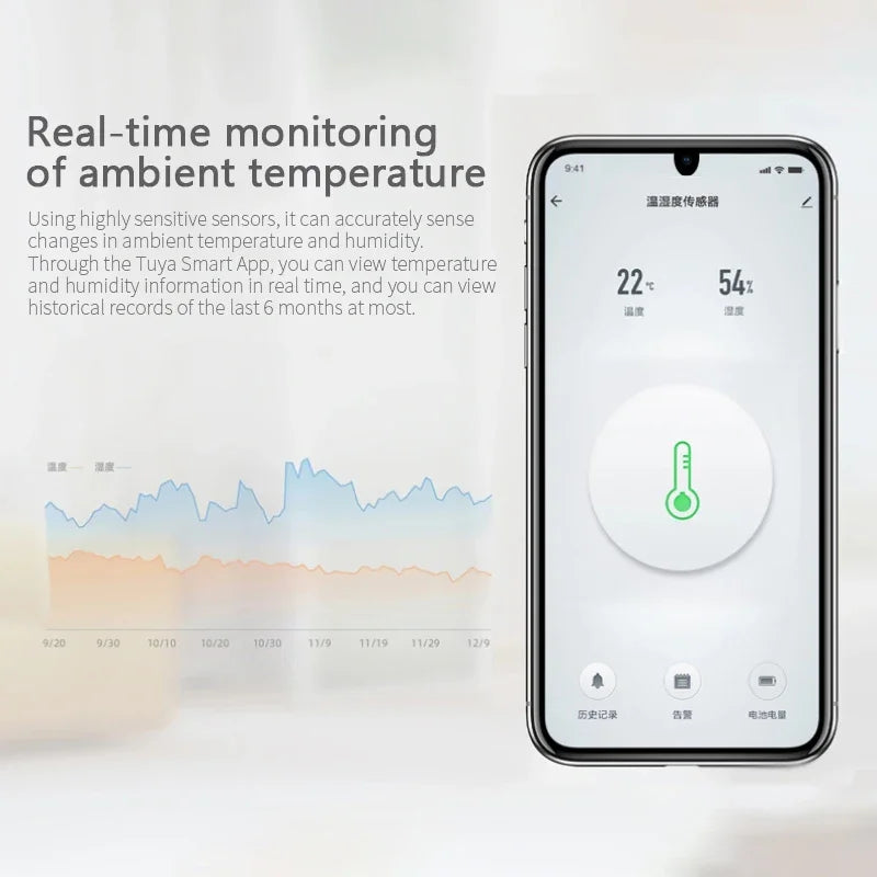 Tuya Zigbee Smart Temperature And Humidity Sensor Smart Home Hygrometer Detector via APP work with Home Assistant Zigbee Gateway