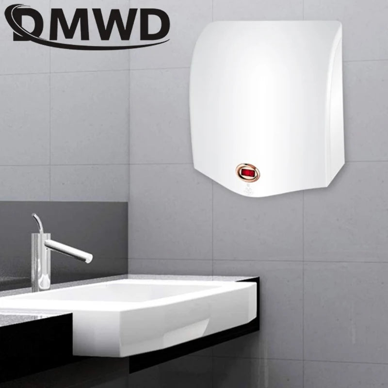 DMWD Hotel Electric Sensor Jet Hand Dryer Automatic Hands Dryers Induction Hand-Drying Device Bathroom Hot Air Wind Blower 1000W