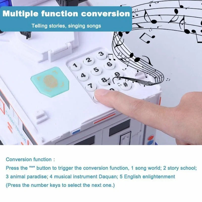 Car Piggy Bank Moneybox Kids Big Safe Saving Coin Box Music Fingerprint Password Cash Truck Money Box Saving Deposit Boxes