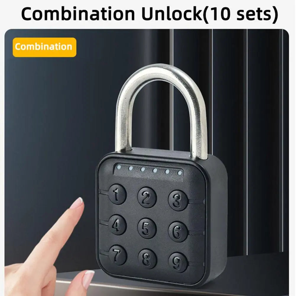 Keyless Fingerprint Lock Smart Padlock Quick Unlock Anti Theft Waterproof Door Lock Battery-powered Portable Padlock For Ca U5H7