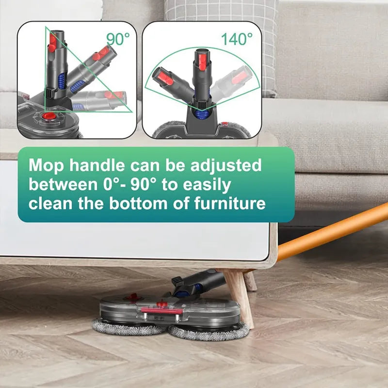 HOT! Electric Mop Attachment For Dyson V12 Detect Slim Vacuum Cleaner Mop Attachment With 6 Mop Pads And Removable Water Tank