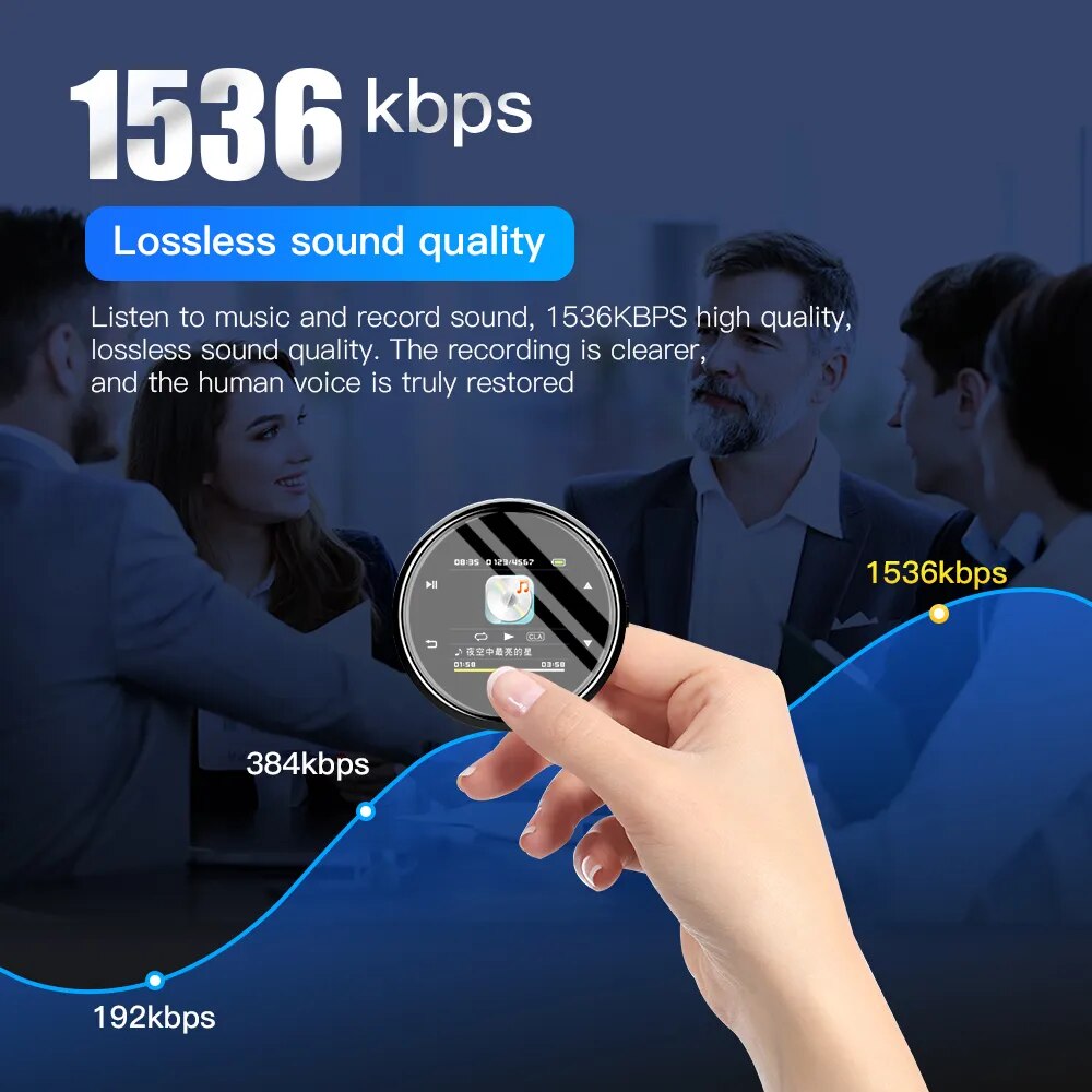 Portable MP3 Player Bluetooth HiFi Stereo Music Player Mini MP4 Video Playback With LED Screen FM Radio Recording For Walkman