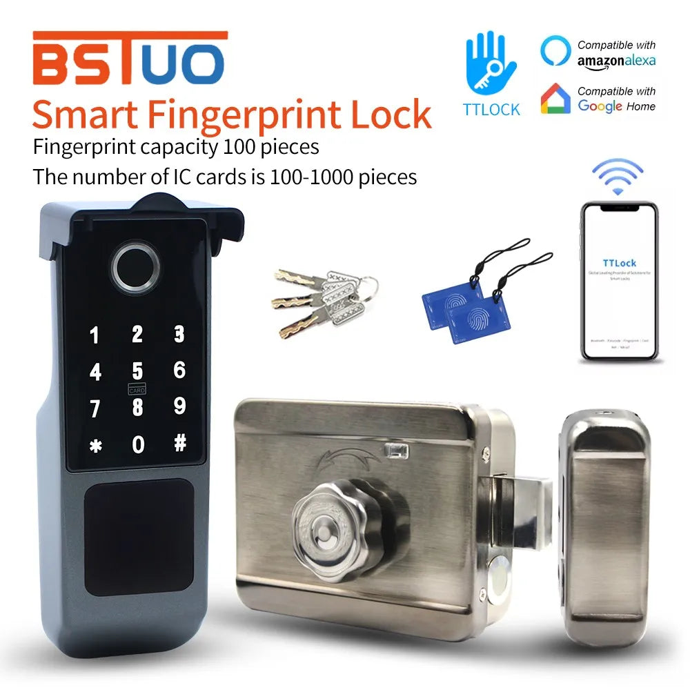 TTLOCK App Outdoor Waterproof Smart Lock Fingerprint Biometric Digital Lock With Remote Control Electronic Lock Smart Door Lock