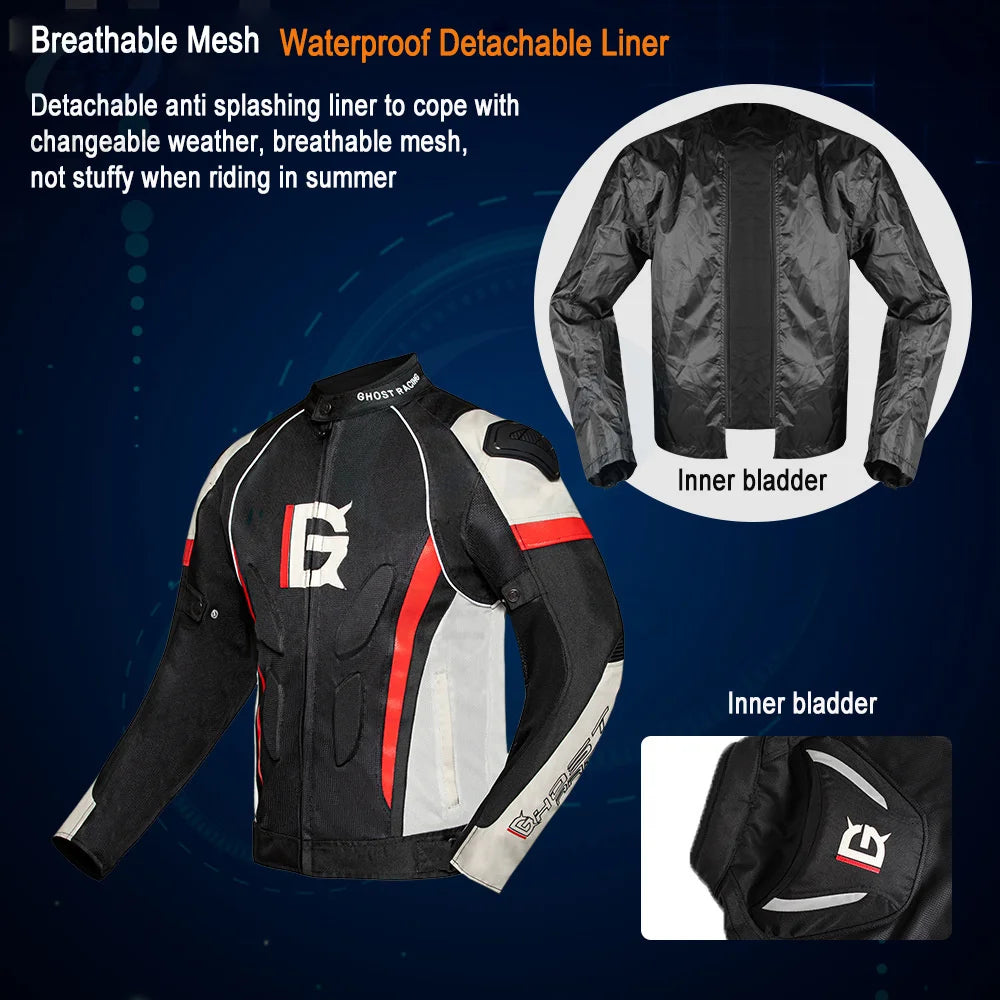 Summer Waterproof Motorcycle Jacket Man Racing Suit Wearable Motorcycle Riding Jacket+Motorcycle Pants Moto Set EVA Protection