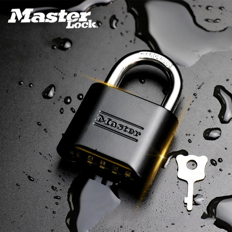 Master Lock 4-Digit Number Combination Password Lock Waterproof Suitable for Indoor Outdoor Fence Door Sturdy Padlock Code Locks