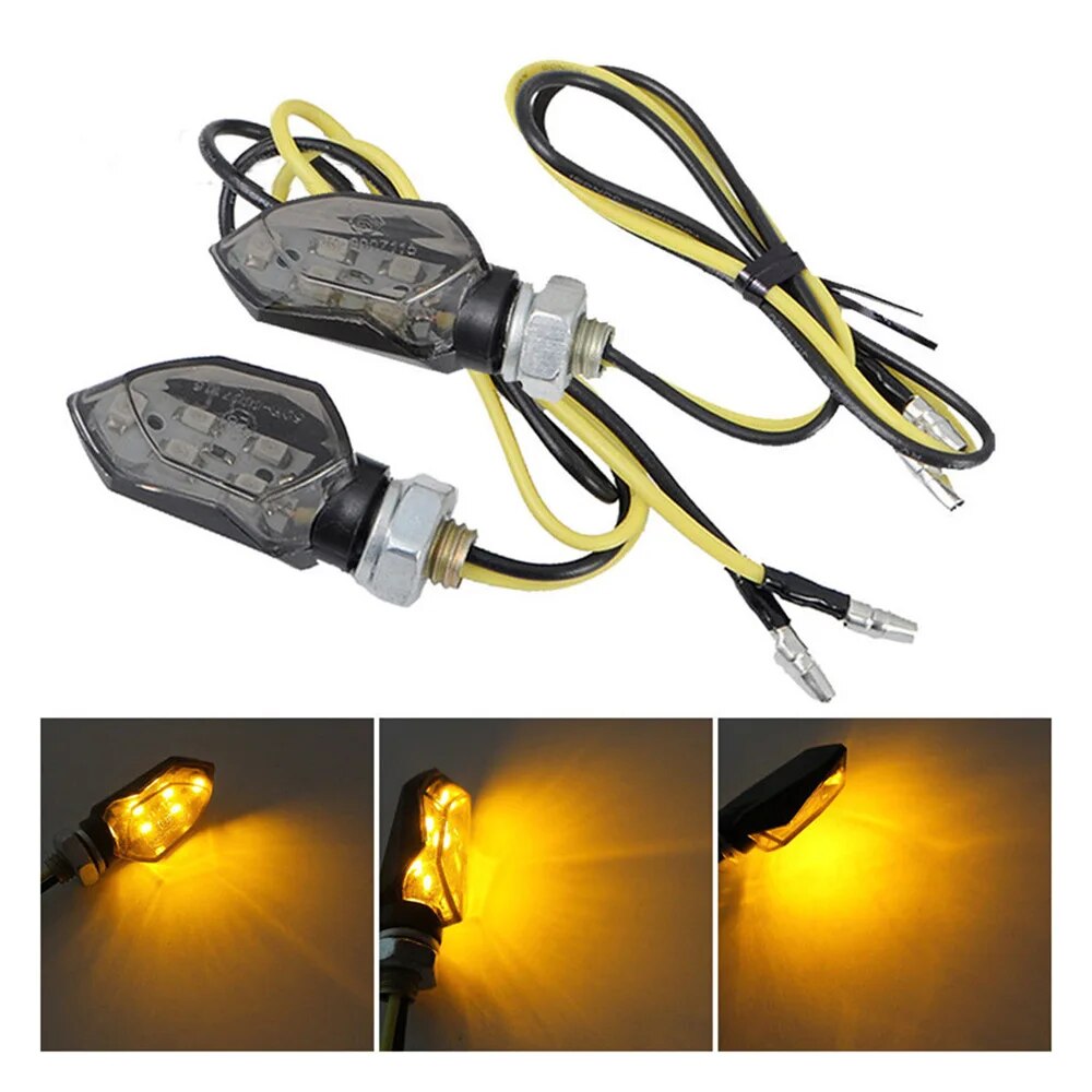 Motorcycle Turn Signals LED Light Mini Indicators Universal Light Super Bright Amber Blinker Lamp