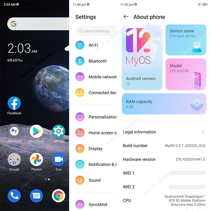 Global Version ZTE Axon 40 Pro 5G Smartphone 12GB 256GB 6.67“ 144Hz AMOLED Curved Display 108MP Quad Cameras Snapdragon 870 NFC