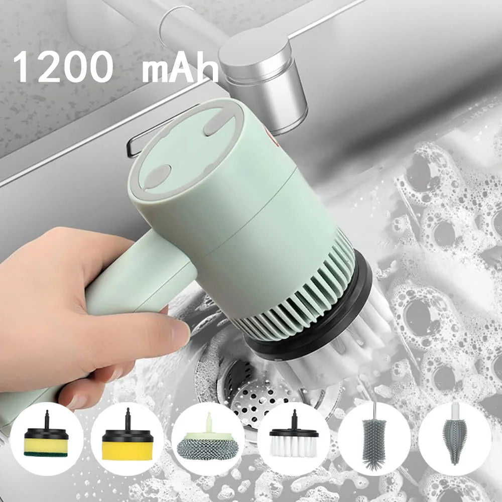 Electric Kitchen Cleaning Brush Spin Scrubber Multifunctional Household Rotating Wire Brushes Home Appliances Cleaning Gadget