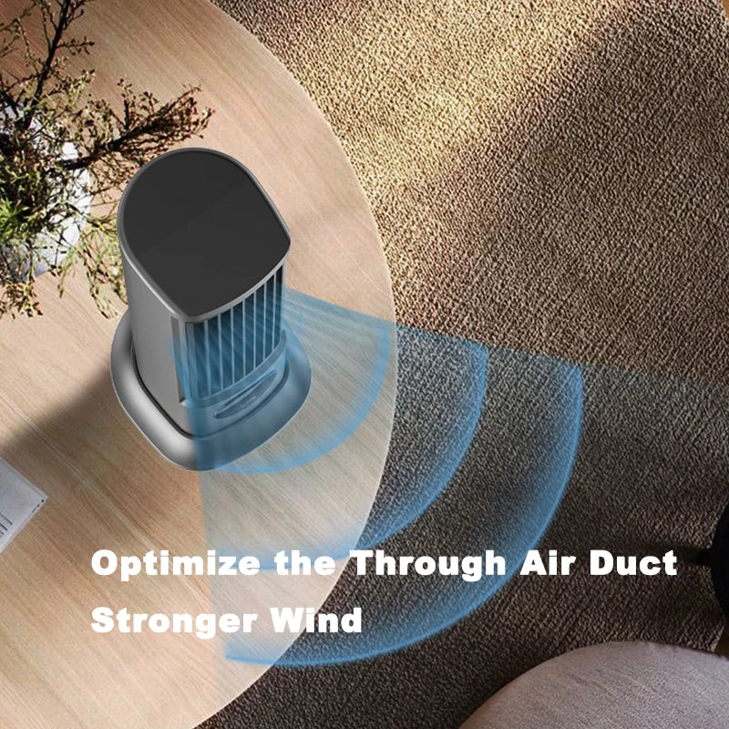Table Tower Fan Portable Rechargeable Air Conditioner Desktop Bladeless Fan Wireless Air Cooling Electric Tower Fan for Summer